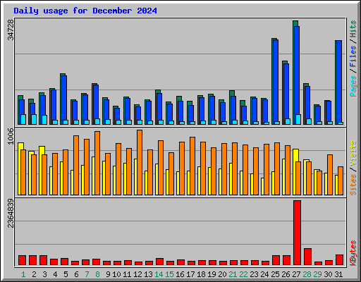 Daily usage for December 2024