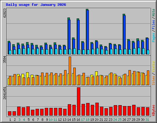 Daily usage for January 2026