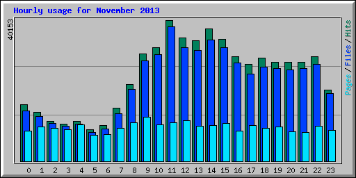 Hourly usage for November 2013