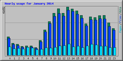 Hourly usage for January 2014