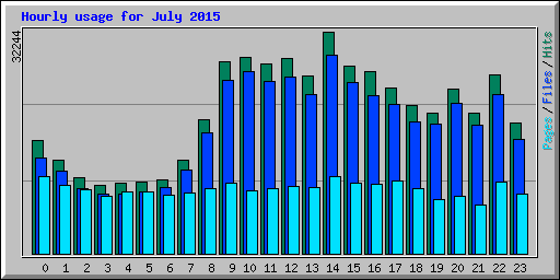 Hourly usage for July 2015