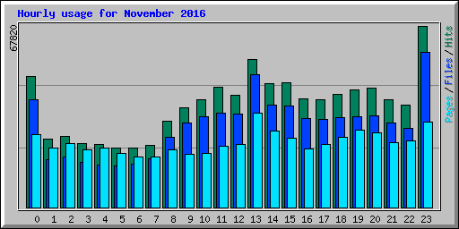 Hourly usage for November 2016