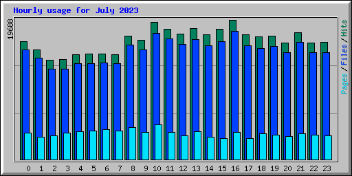 Hourly usage for July 2023